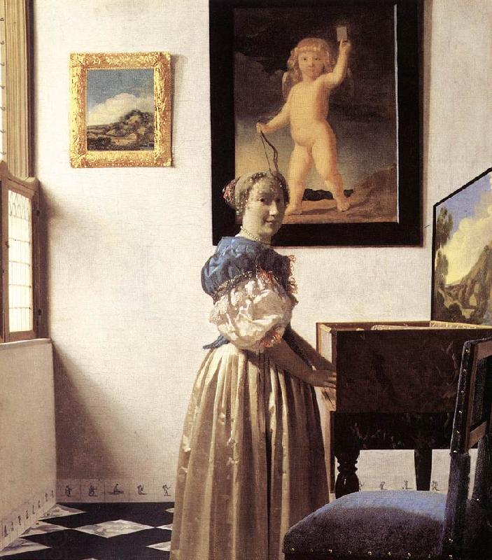 Jan Vermeer Lady Standing at Virginal China oil painting art